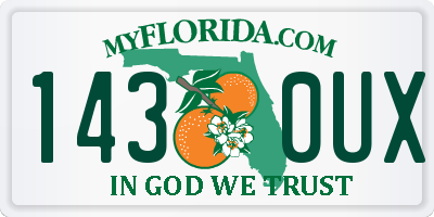 FL license plate 1430UX