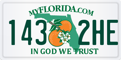 FL license plate 1432HE