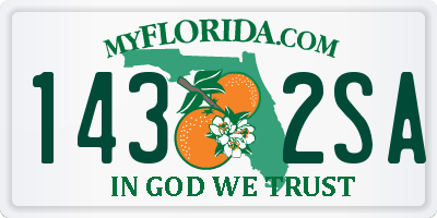 FL license plate 1432SA