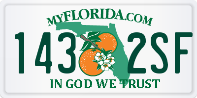 FL license plate 1432SF