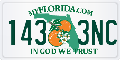 FL license plate 1433NC