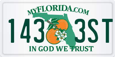 FL license plate 1433ST