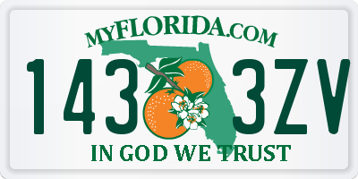 FL license plate 1433ZV