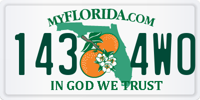 FL license plate 1434WO