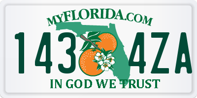 FL license plate 1434ZA