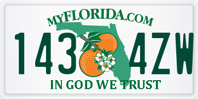 FL license plate 1434ZW