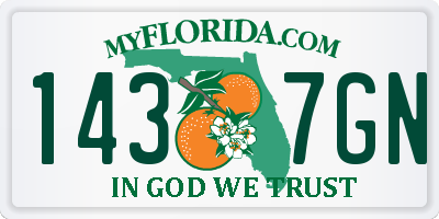 FL license plate 1437GN