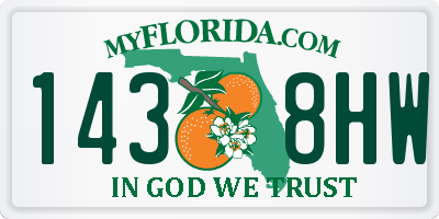 FL license plate 1438HW