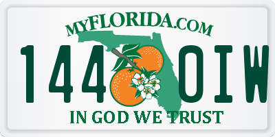 FL license plate 1440IW