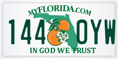FL license plate 1440YW