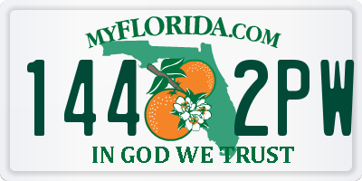 FL license plate 1442PW