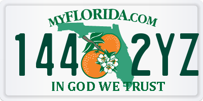 FL license plate 1442YZ