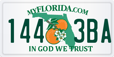 FL license plate 1443BA