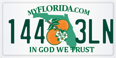 FL license plate 1443LN