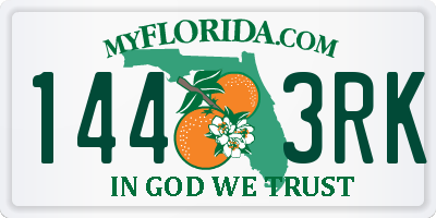 FL license plate 1443RK