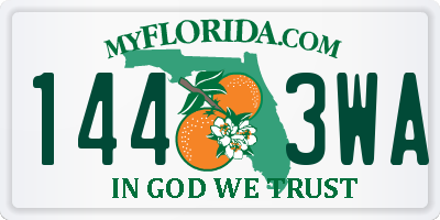 FL license plate 1443WA