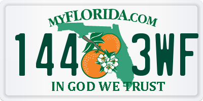 FL license plate 1443WF