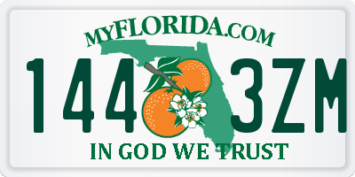 FL license plate 1443ZM