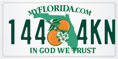 FL license plate 1444KN