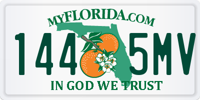 FL license plate 1445MV