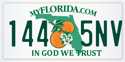 FL license plate 1445NV