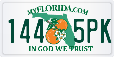FL license plate 1445PK