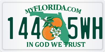 FL license plate 1445WH