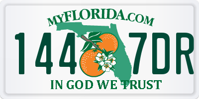 FL license plate 1447DR