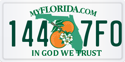 FL license plate 1447FO