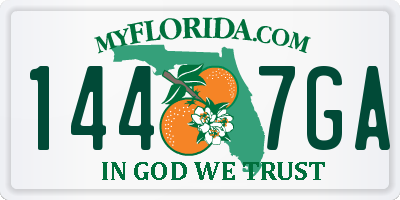 FL license plate 1447GA