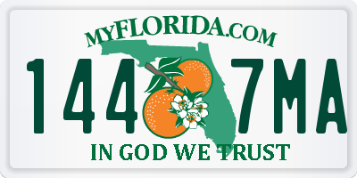FL license plate 1447MA