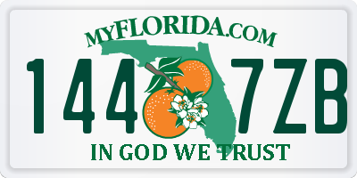 FL license plate 1447ZB