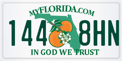 FL license plate 1448HN