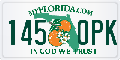 FL license plate 1450PK