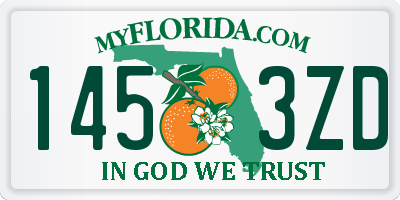 FL license plate 1453ZD
