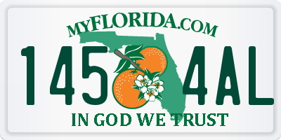 FL license plate 1454AL