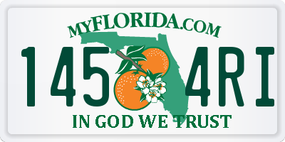 FL license plate 1454RI