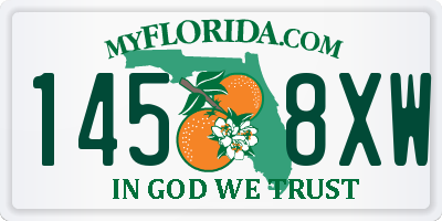 FL license plate 1458XW