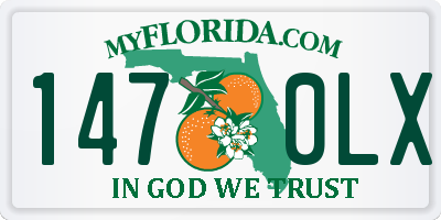 FL license plate 1470LX