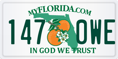 FL license plate 1470WE