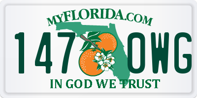 FL license plate 1470WG
