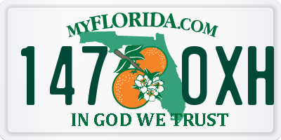 FL license plate 1470XH