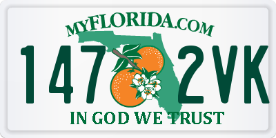 FL license plate 1472VK