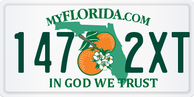 FL license plate 1472XT