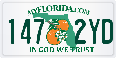 FL license plate 1472YD