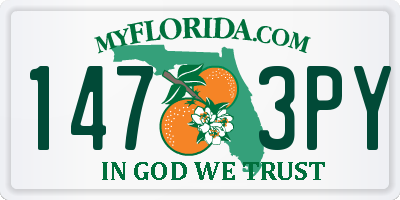 FL license plate 1473PY