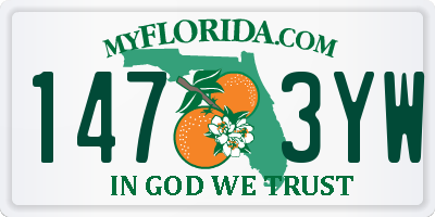 FL license plate 1473YW