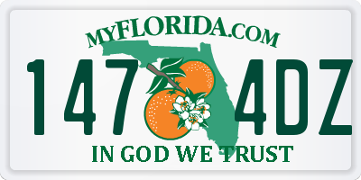 FL license plate 1474DZ