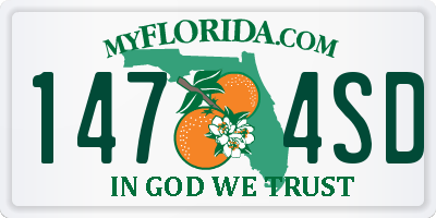 FL license plate 1474SD