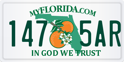 FL license plate 1475AR